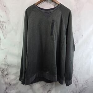 Holden Sweatshirt Mens XL Gray Crew Neck Raglan Zip Pocket Pullover Wicking